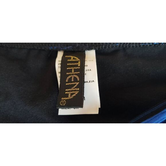 ATHENA BLUE BLACK STRIPED SIDE TIE BIKINI BOTTOM NWOT SZ S - Picture 5 of 5